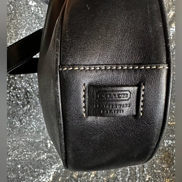 COACH Black Leather Hobo Style Shoulder Bag - Picture 6 of 17